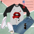Black Red Lips Long Sleeves - Shop Sassy Chick