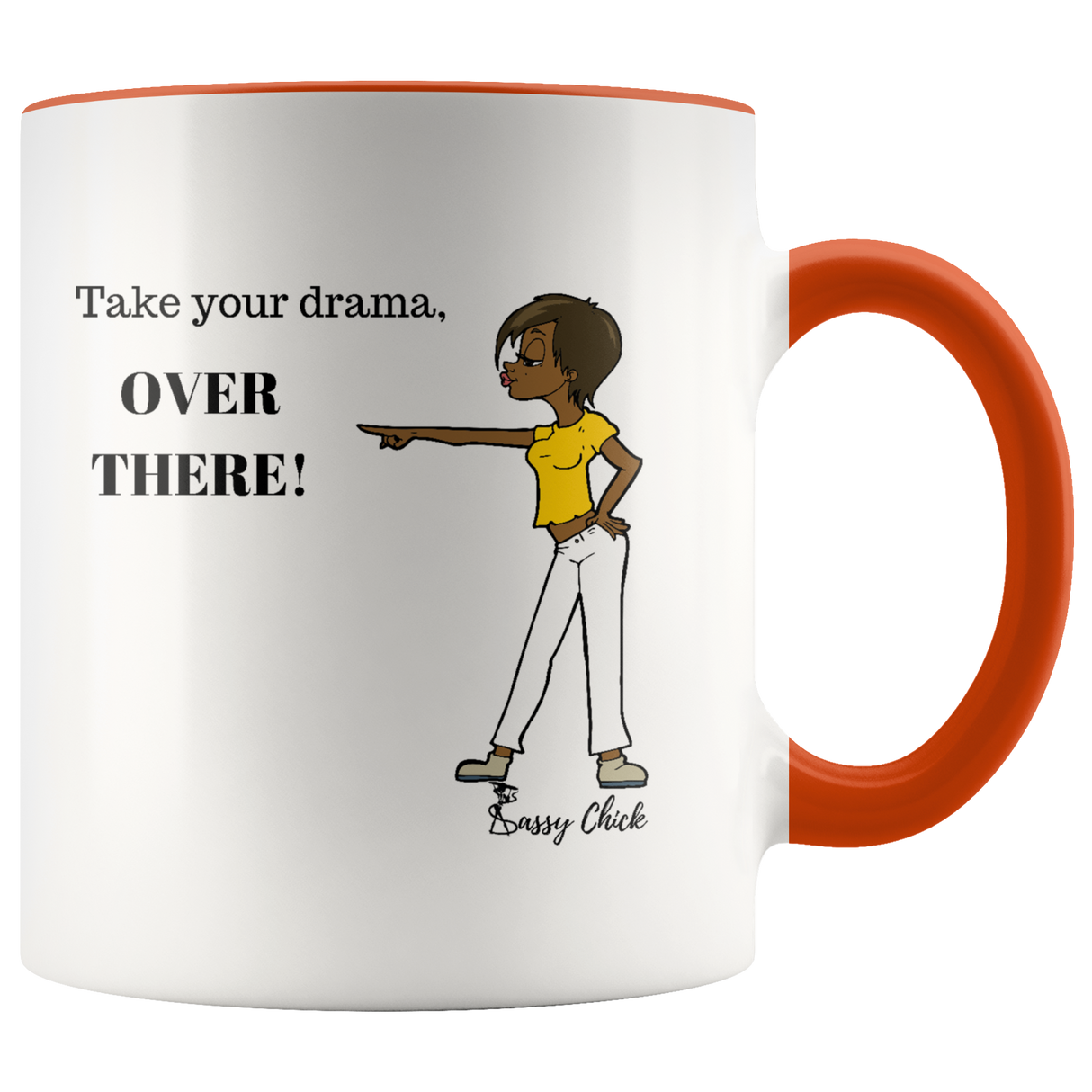 Mug Drama Ceramic Accent Mug - Orange | Shop Sassy Chick