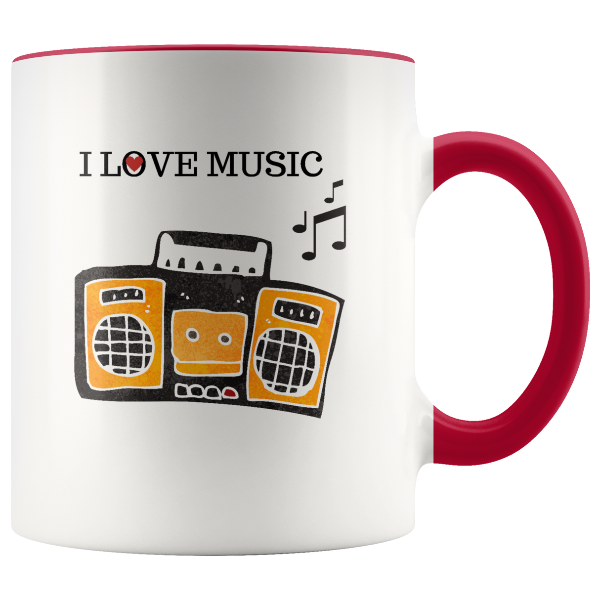 Mug I Love Music Ceramic Accent Mug - Red | Shop Sassy Chick
