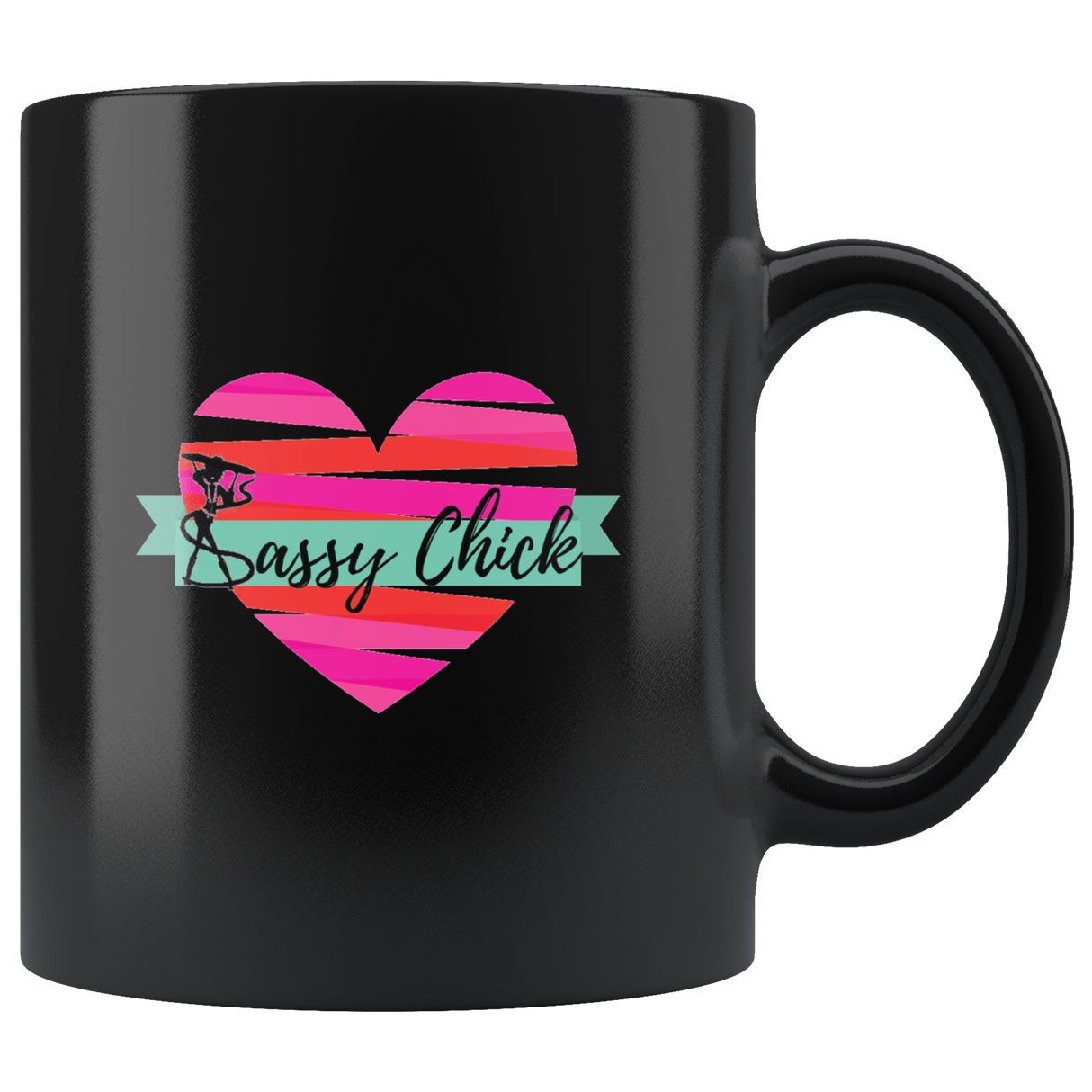 Sassy Heart Mug Ceramic Black Mug | Shop Sassy Chick