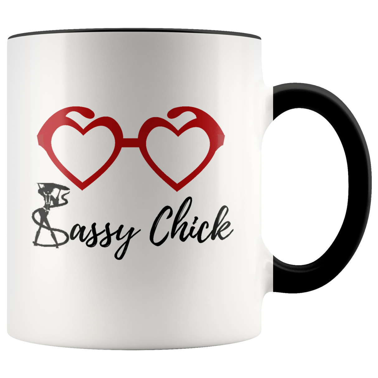 Mug Heart Glass Ceramic Accent Mug - Black | Shop Sassy Chick