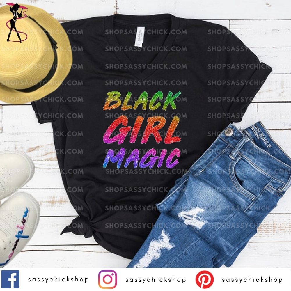 Black Girl Magic V-Neck - Shop Sassy Chick