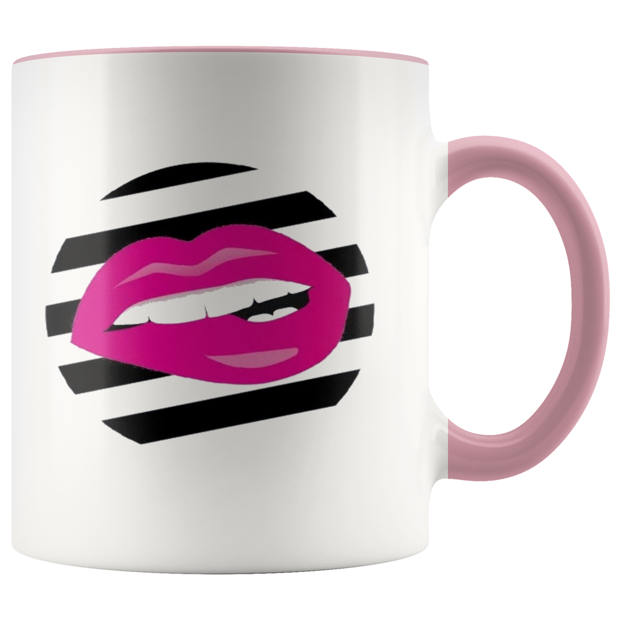 Striped Pink Lip Mug - Shop Sassy Chick