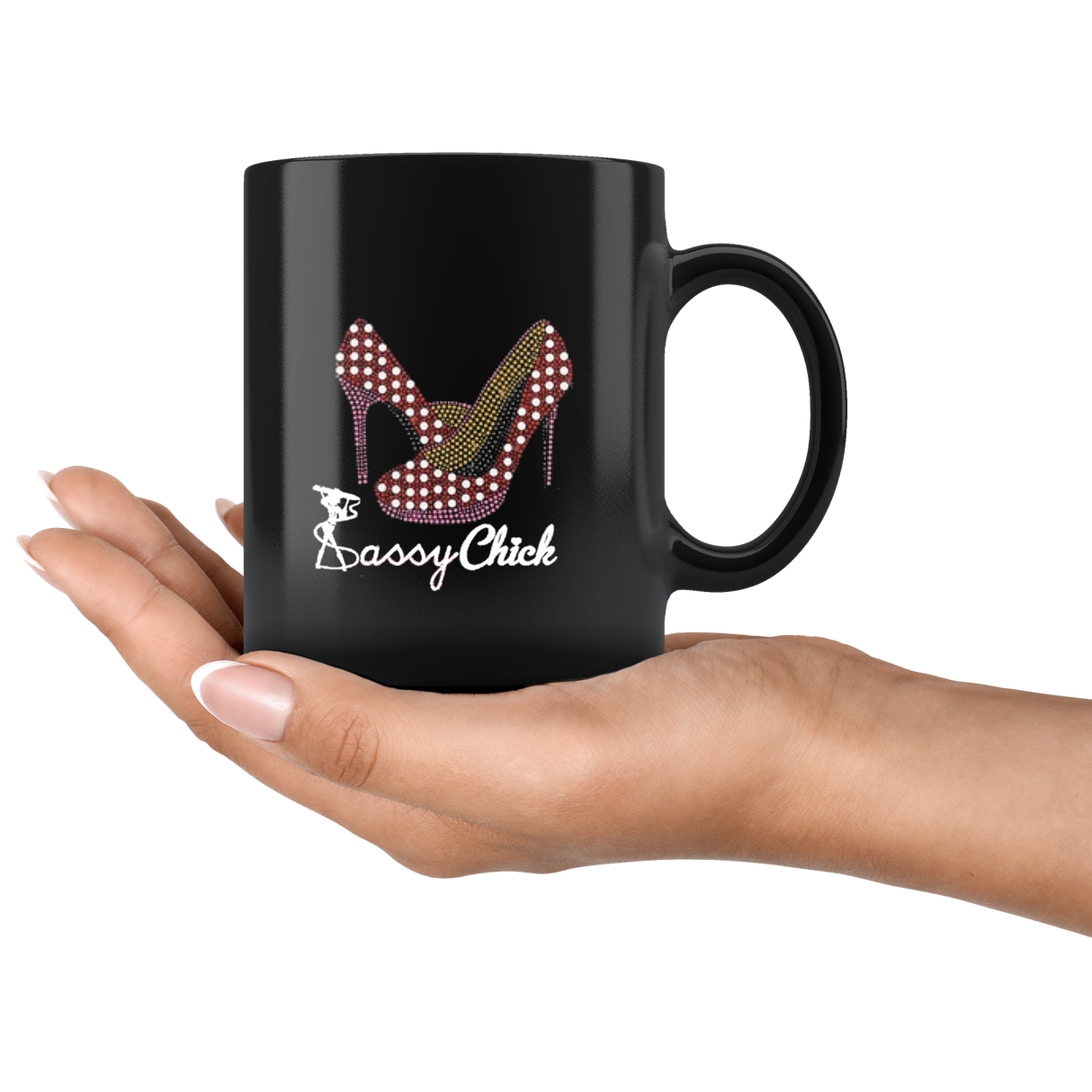 Polka a Dot Pump Ceramic Black Mug | Shop Sassy Chick