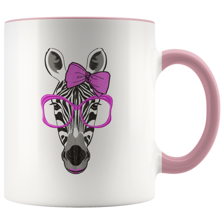 Zebra mug Ceramic White Coffee Mug - Pink | Shop Sassy Chick