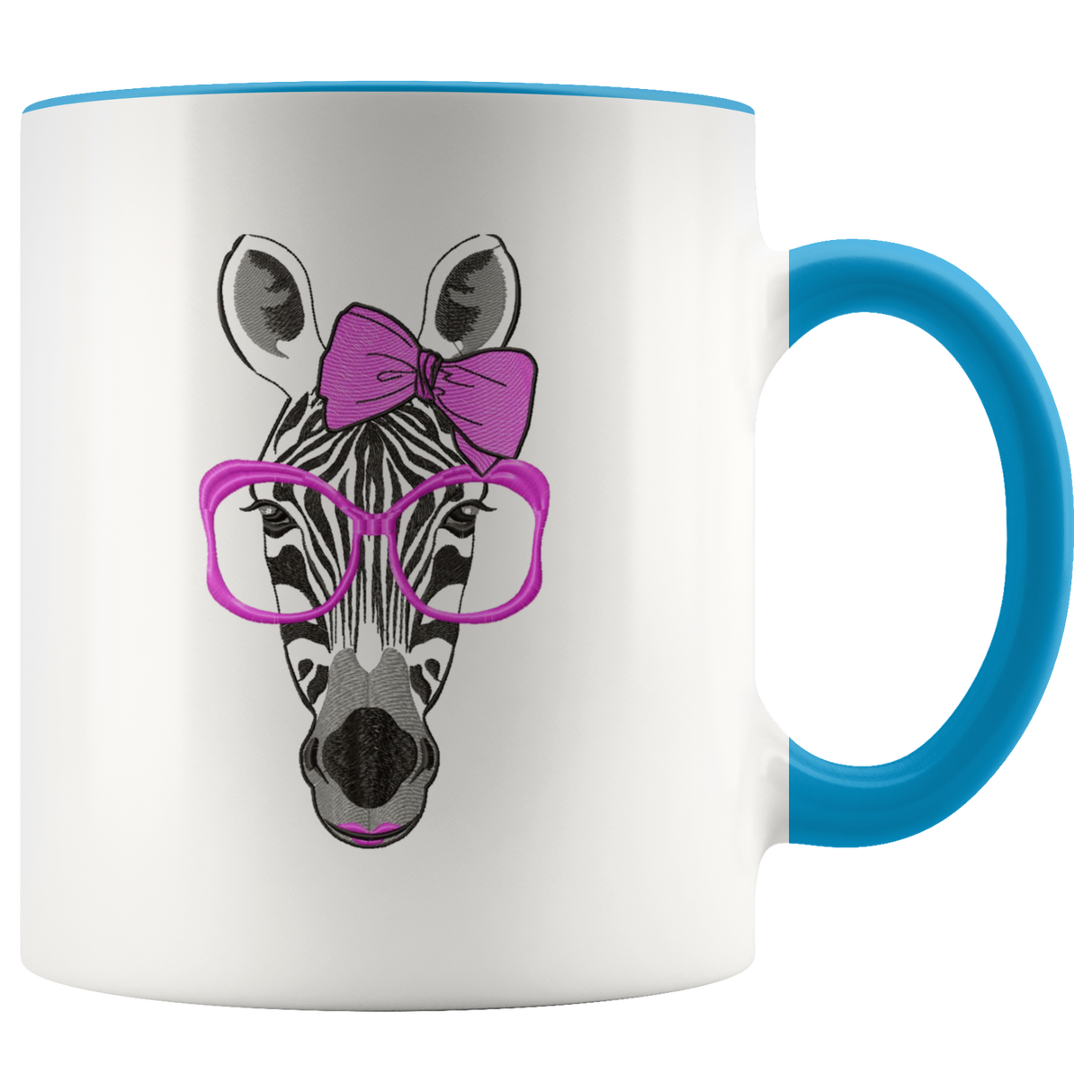 Zebra mug Ceramic White Coffee Mug - Blue | Shop Sassy Chick