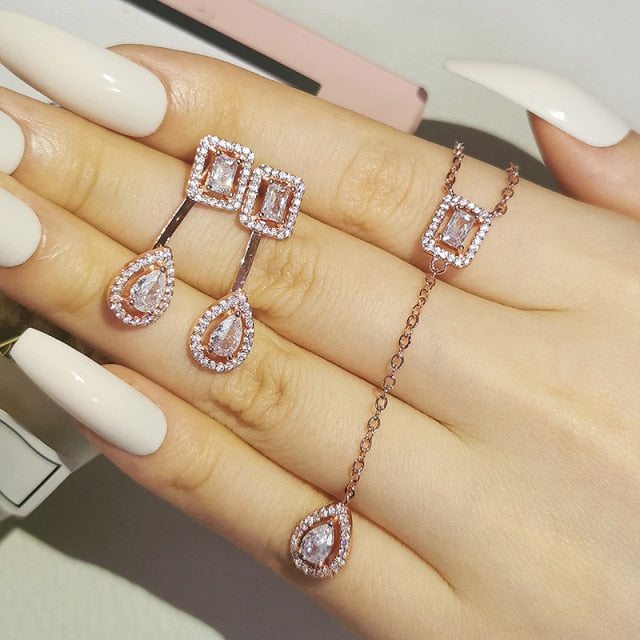 pink 925 Sterling Silver Jewelry Set