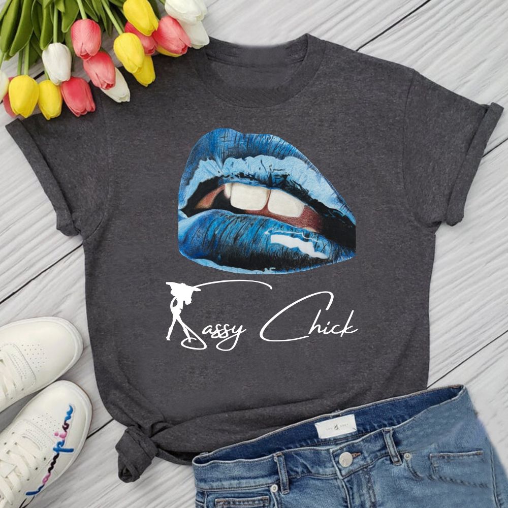 Blue Lips T-Shirt - Shop Sassy Chick