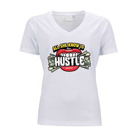 She's Hustle V-neck Shirt
