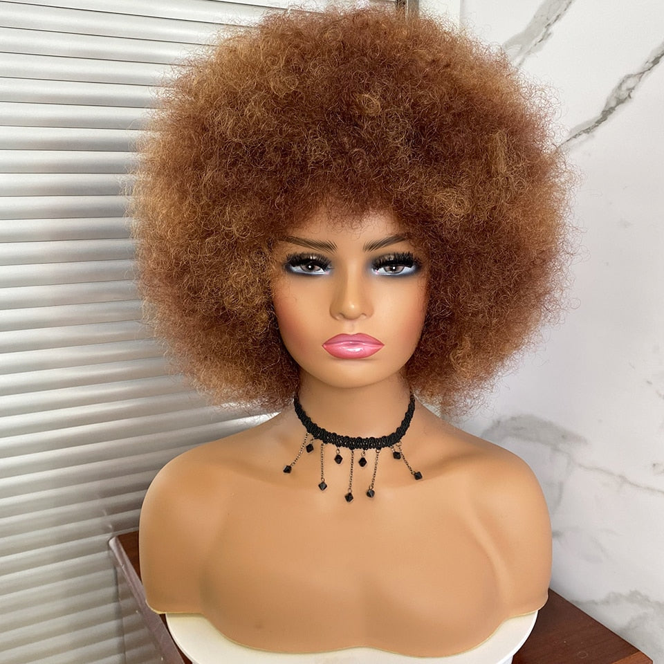 Light Brown Afro Kinky Curly Wig