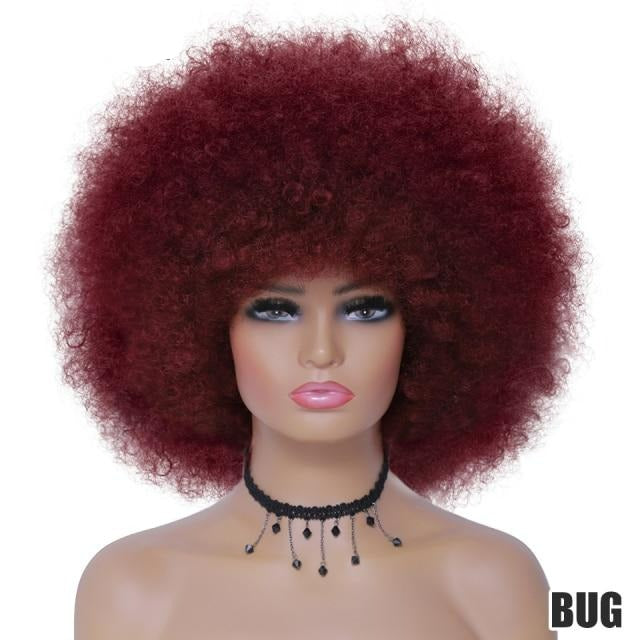 Wine Red Afro Kinky Curly Wig