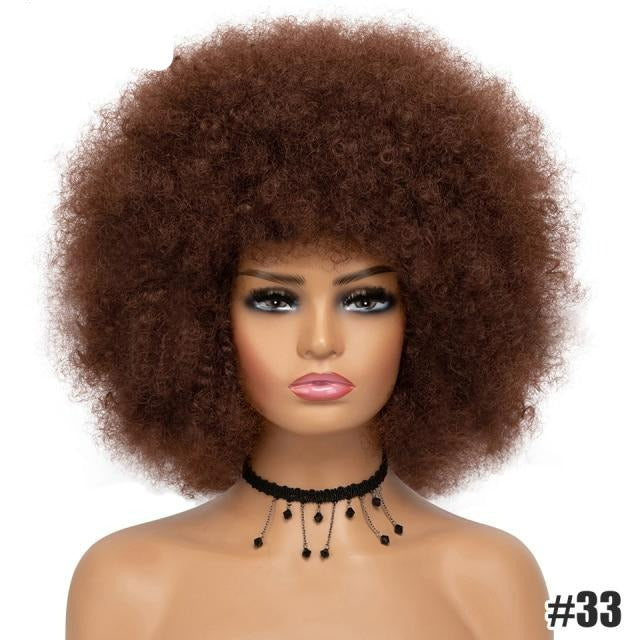 Brown Afro Kinky Curly Wig