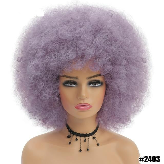 Purple Afro Kinky Curly Wig