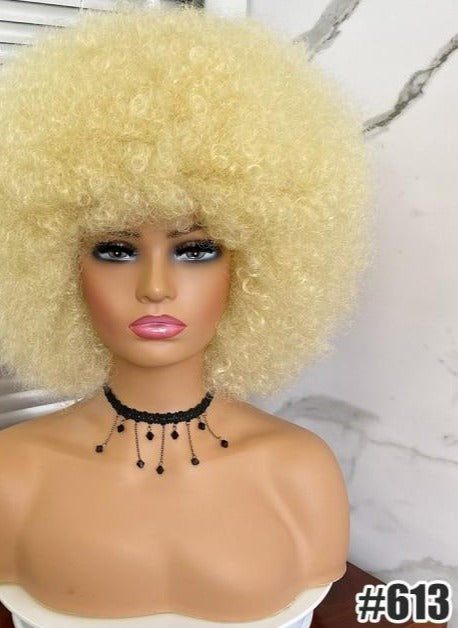 Blonde Afro Kinky Curly Wig
