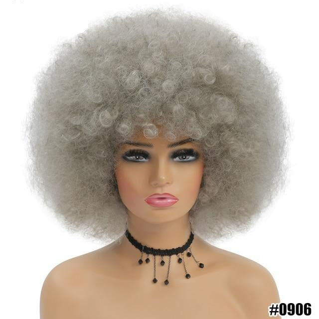Gray Afro Kinky Curly Wig
