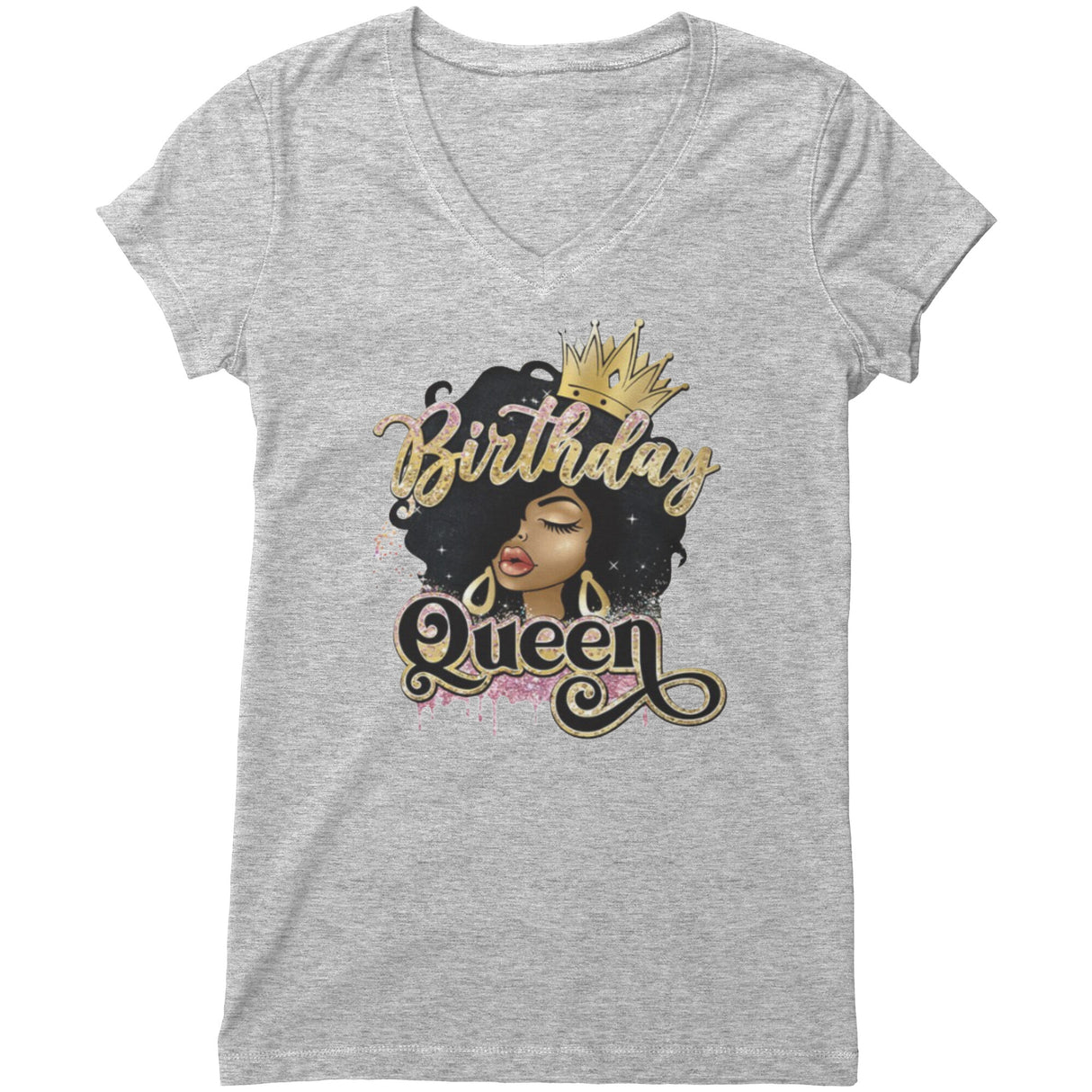 Birthday Queen V-neck Shirt