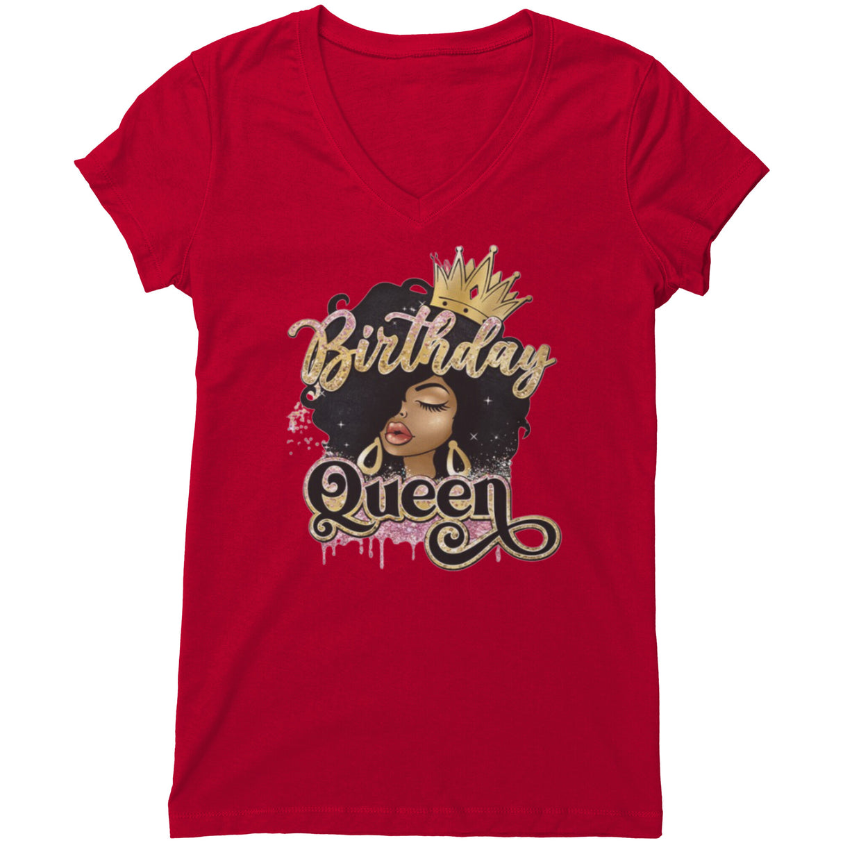 Birthday Queen V-neck Shirt