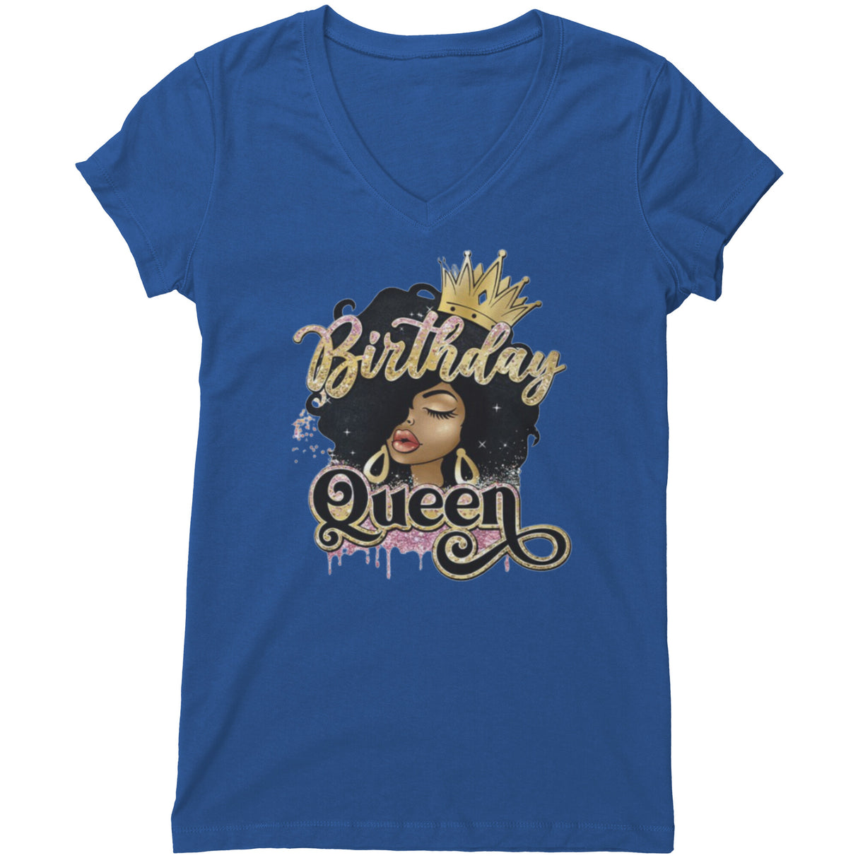 Birthday Queen V-neck Shirt