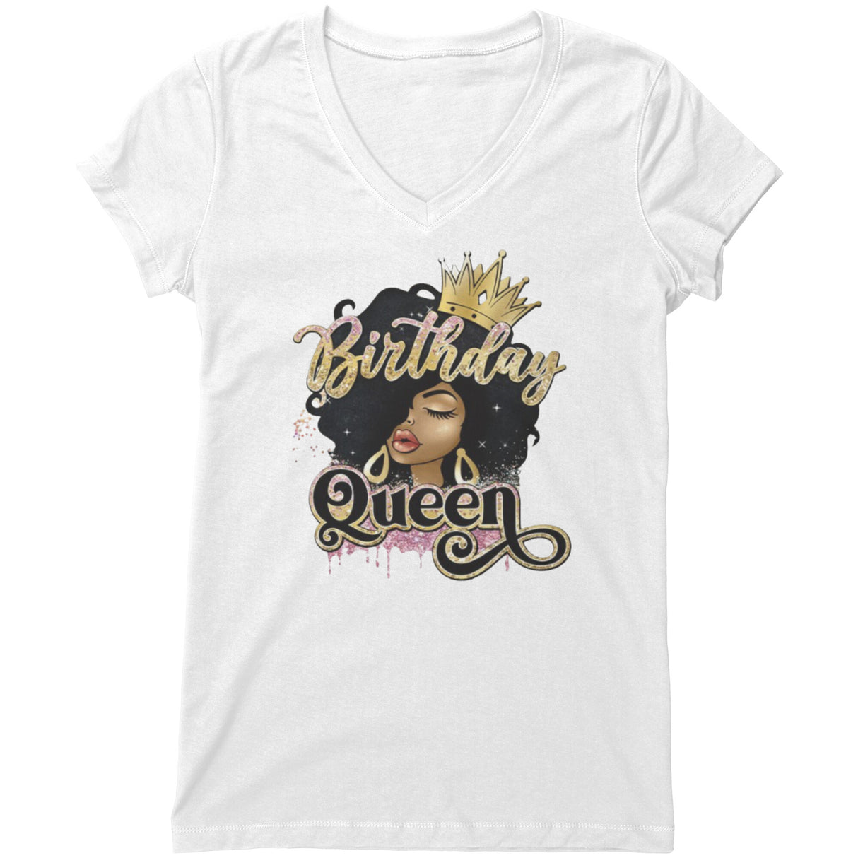 Birthday Queen V-neck Shirt