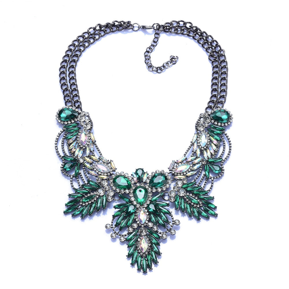 Emerald Bohemian Crystal Necklace