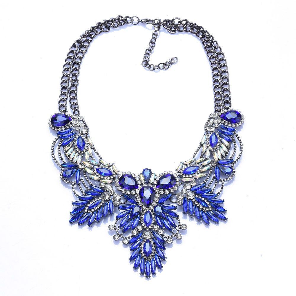 Blue Bohemian Crystal Necklace