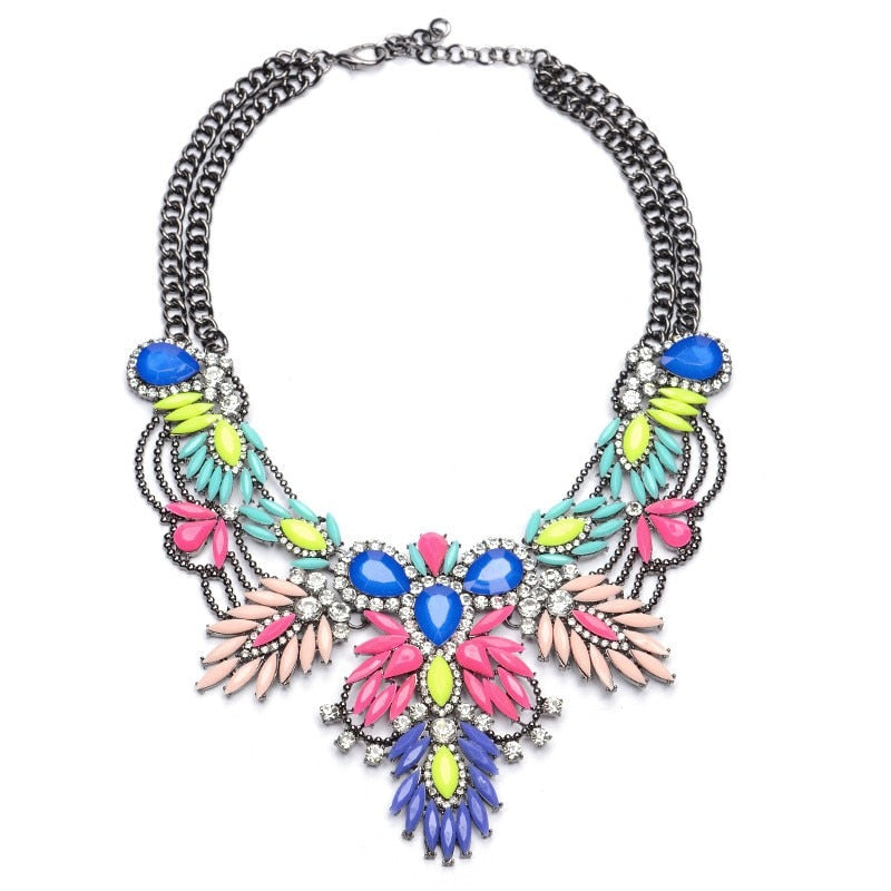 multicolor Bohemian Crystal Necklace