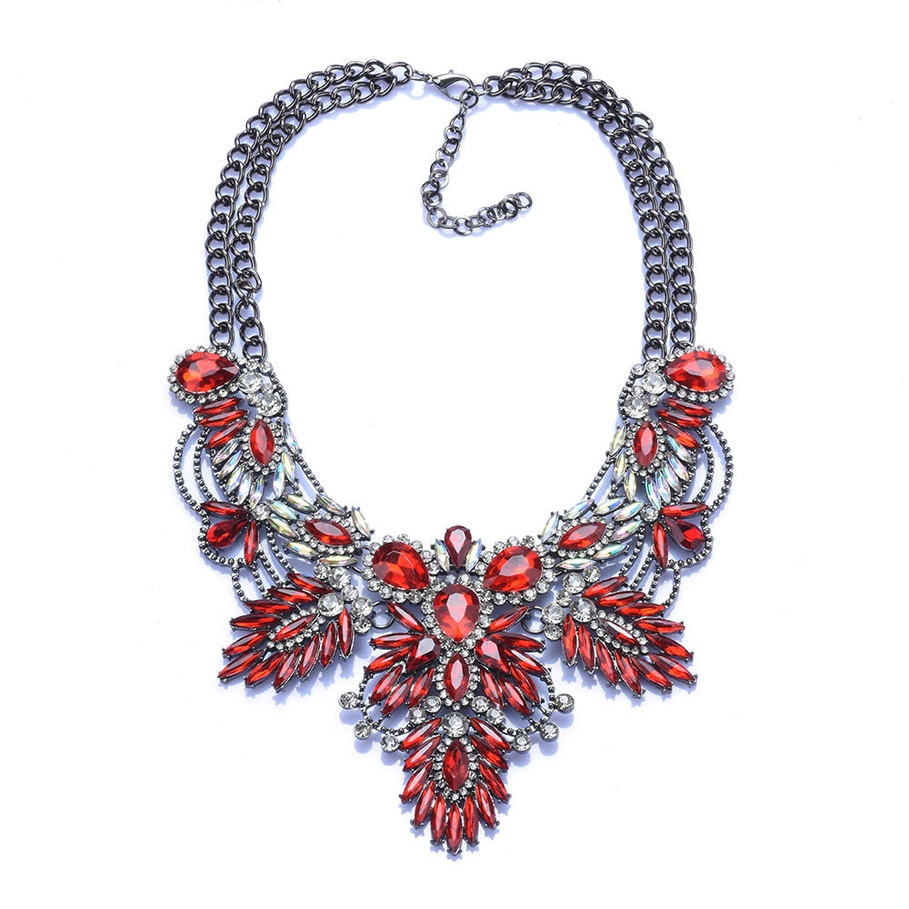 Red Bohemian Crystal Necklace