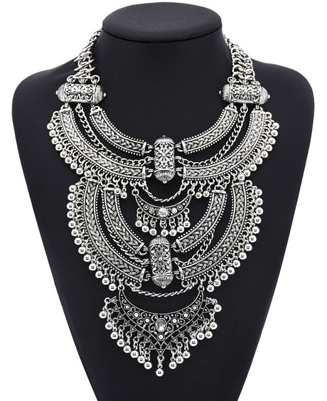 Silver Boho Chic Vintage Necklace