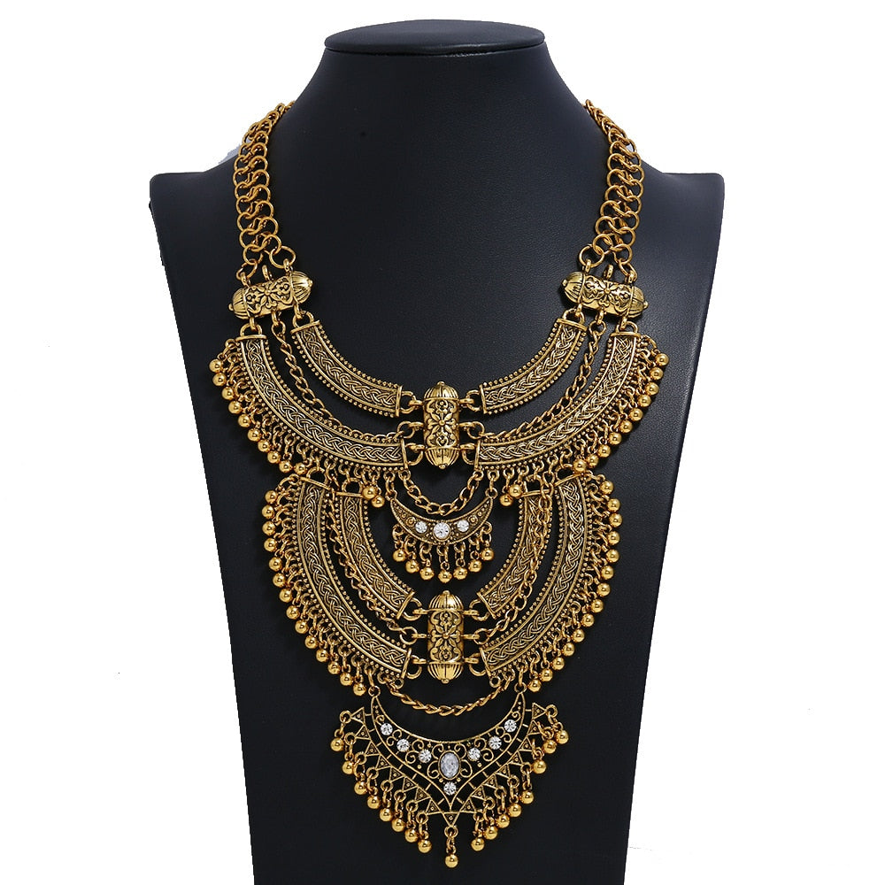 Gold Boho Chic Vintage Necklace