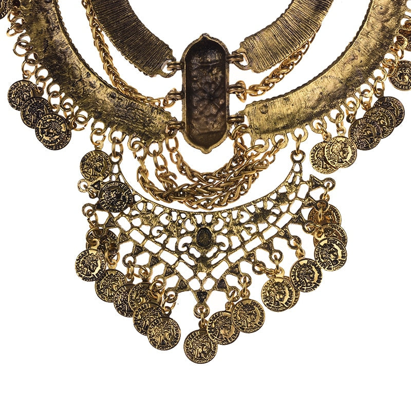 Closed up view of Boho Chic Vintage Necklace