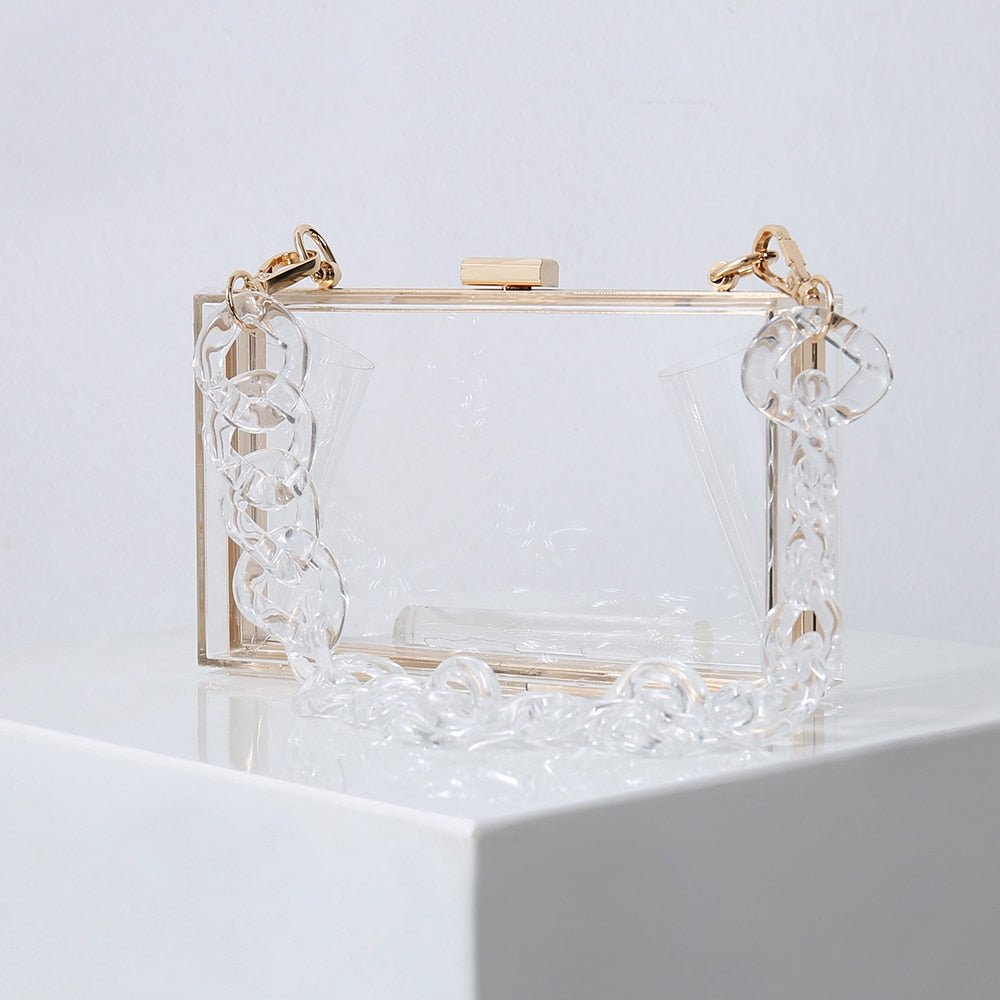 Transparent Candy Color Acrylic Jelly Clutch Purse