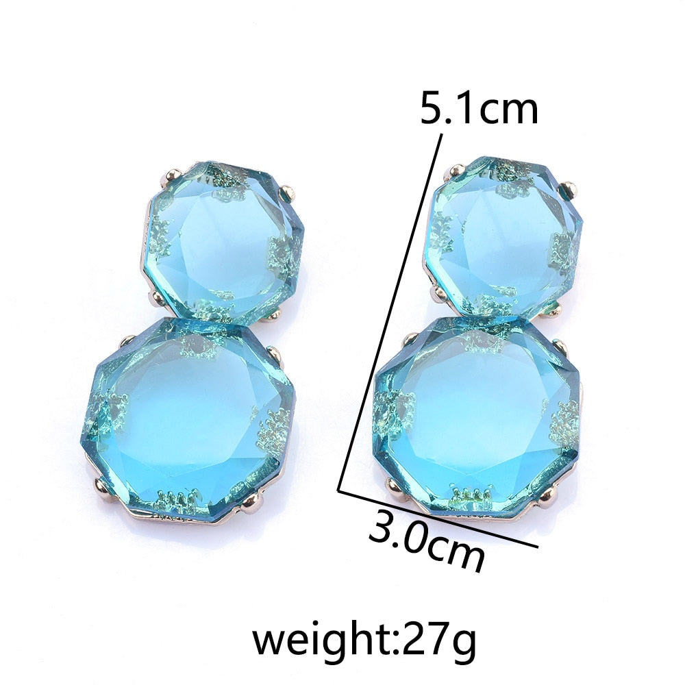 Size of Candy Color Transparent Gem Earring