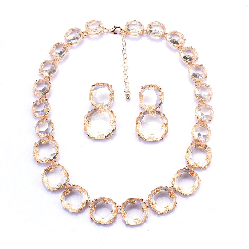 White Candy Color Transparent Gem Necklace