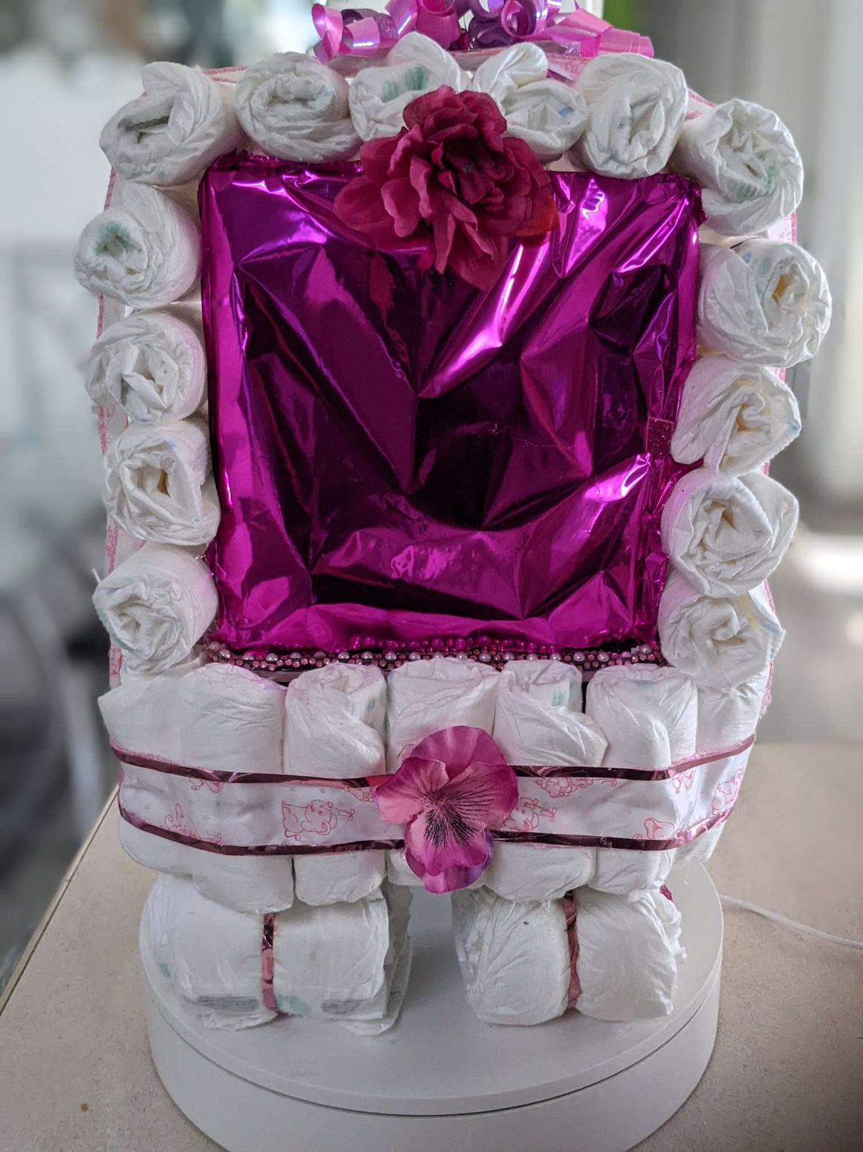 Baby Girl Stroller Diaper Cake