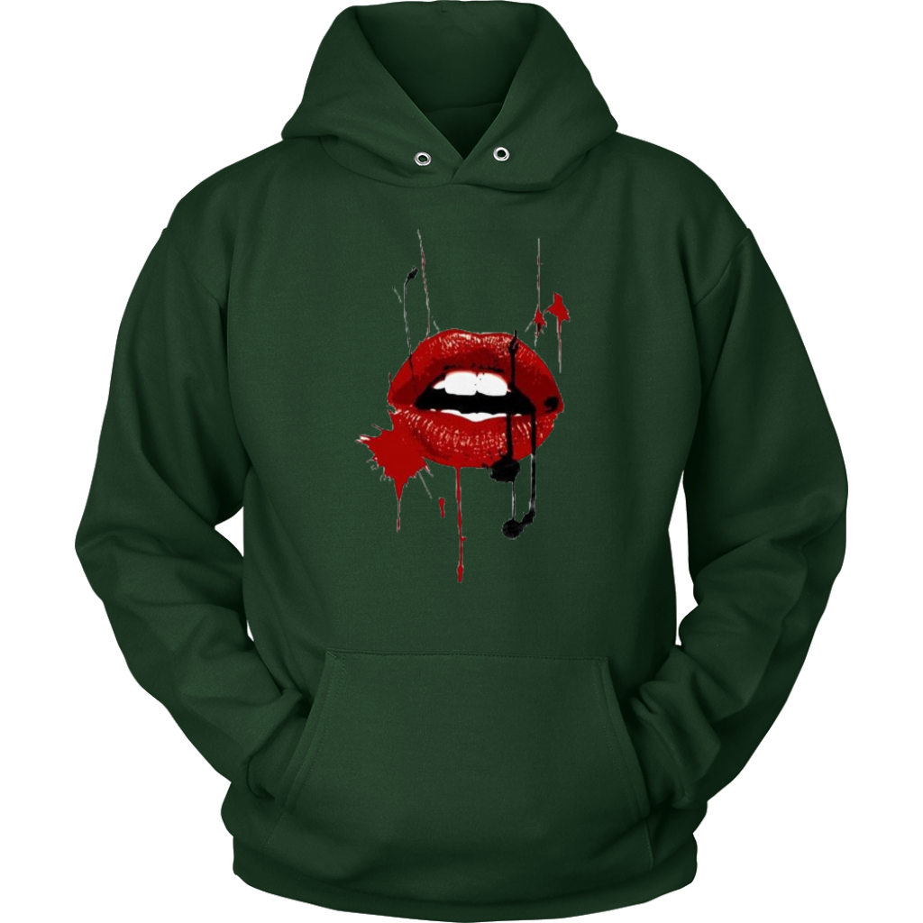 Black Red Lips Hoodies