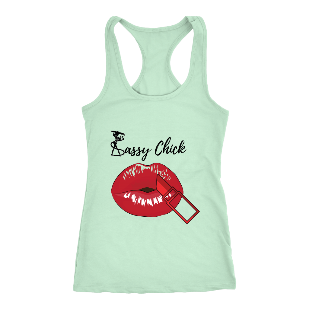 Red Lips Racerback Tank Top - Mint | Shop Sassy Chick