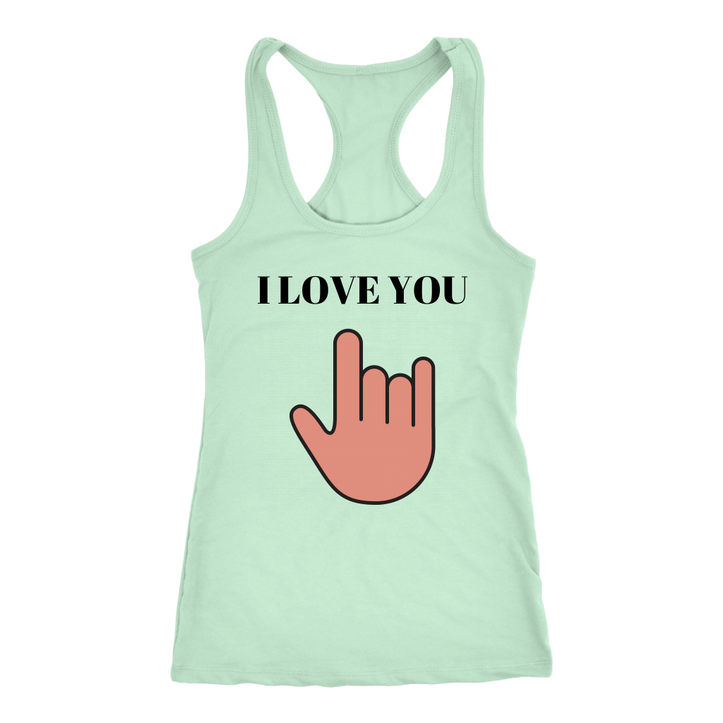 I Love You Racerback Tank Top - Mint | Shop Sassy Chick