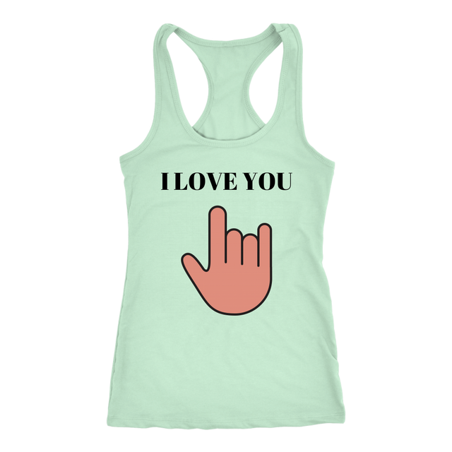 I Love You Racerback Tank Top - Mint | Shop Sassy Chick