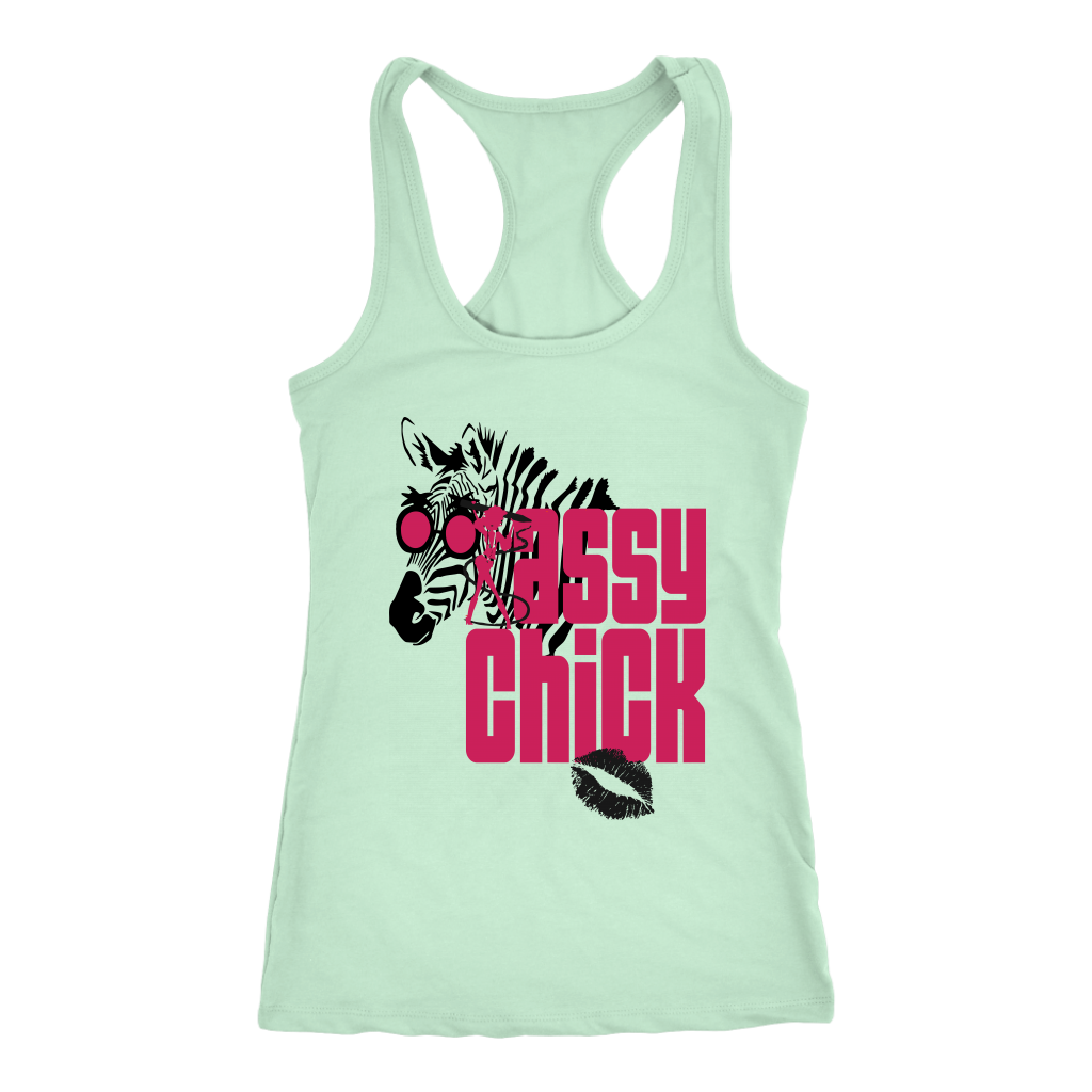 Sassy Chick Zebra Women's Racerback Tank - Mint | Shop Sassy Chick