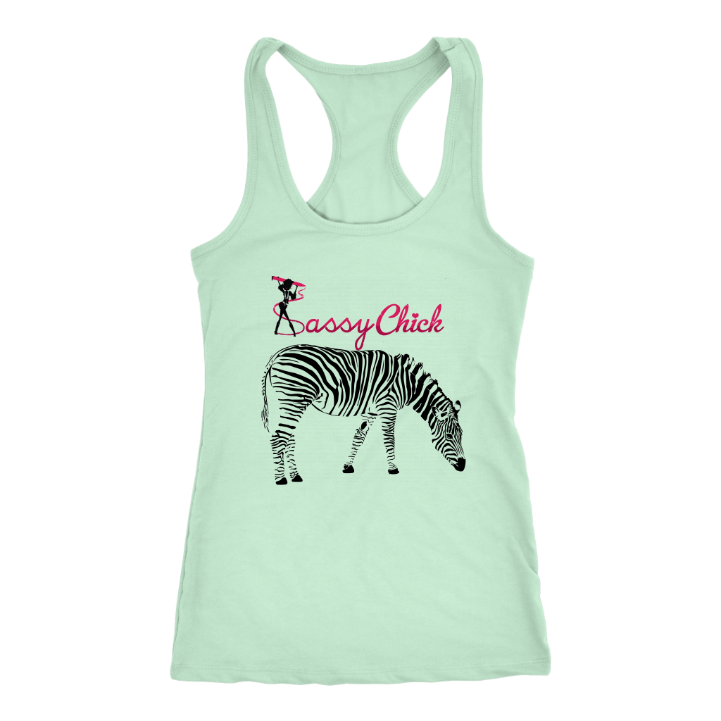 Zebra Chick Racerback Tank Top - Mint | Shop Sassy Chick
