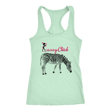 Zebra Chick Racerback Tank Top - Mint | Shop Sassy Chick