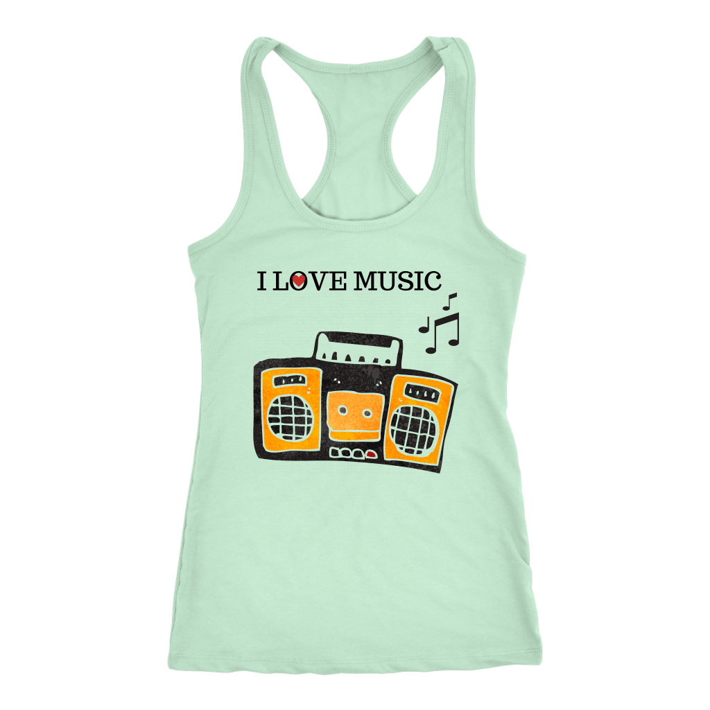 I Love House Music Racerback Tank Top - Mint | Shop Sassy Chick