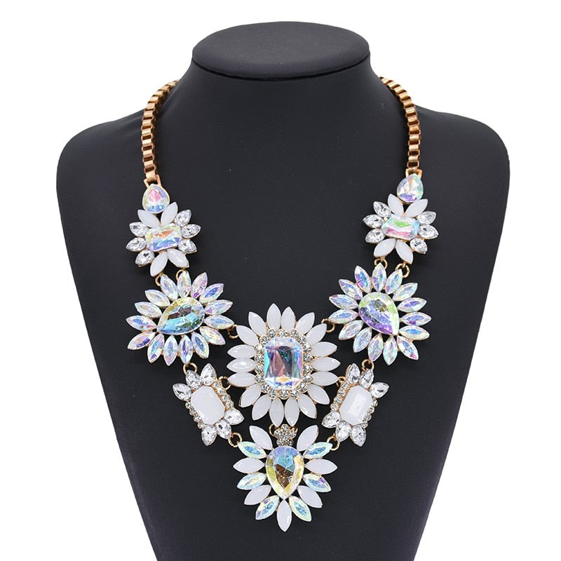 White Ethnic Maxi Necklace