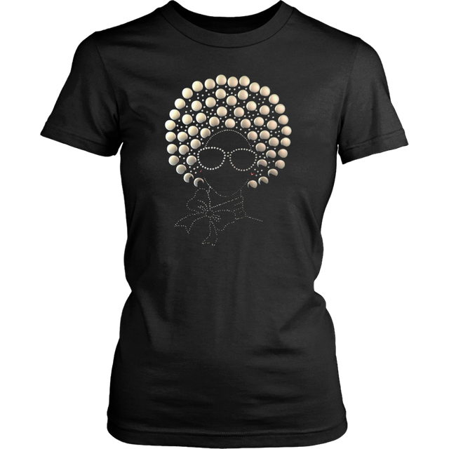 Button Afro Women's Unisex T-Shirt - Black | Shop Sassy Chick