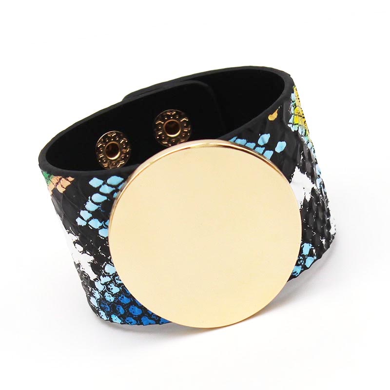 V Shaped Leather Cuff Bracelet