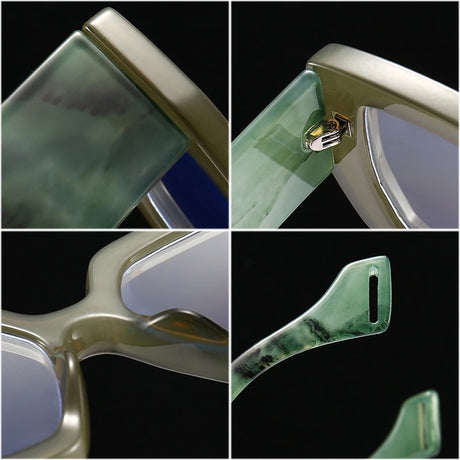 Colorful Square Polygon Frame Glasses