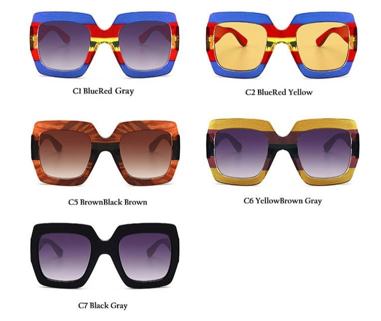 Three Colors Square Sunglasses