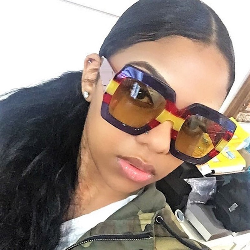 Three Colors Square Sunglasses