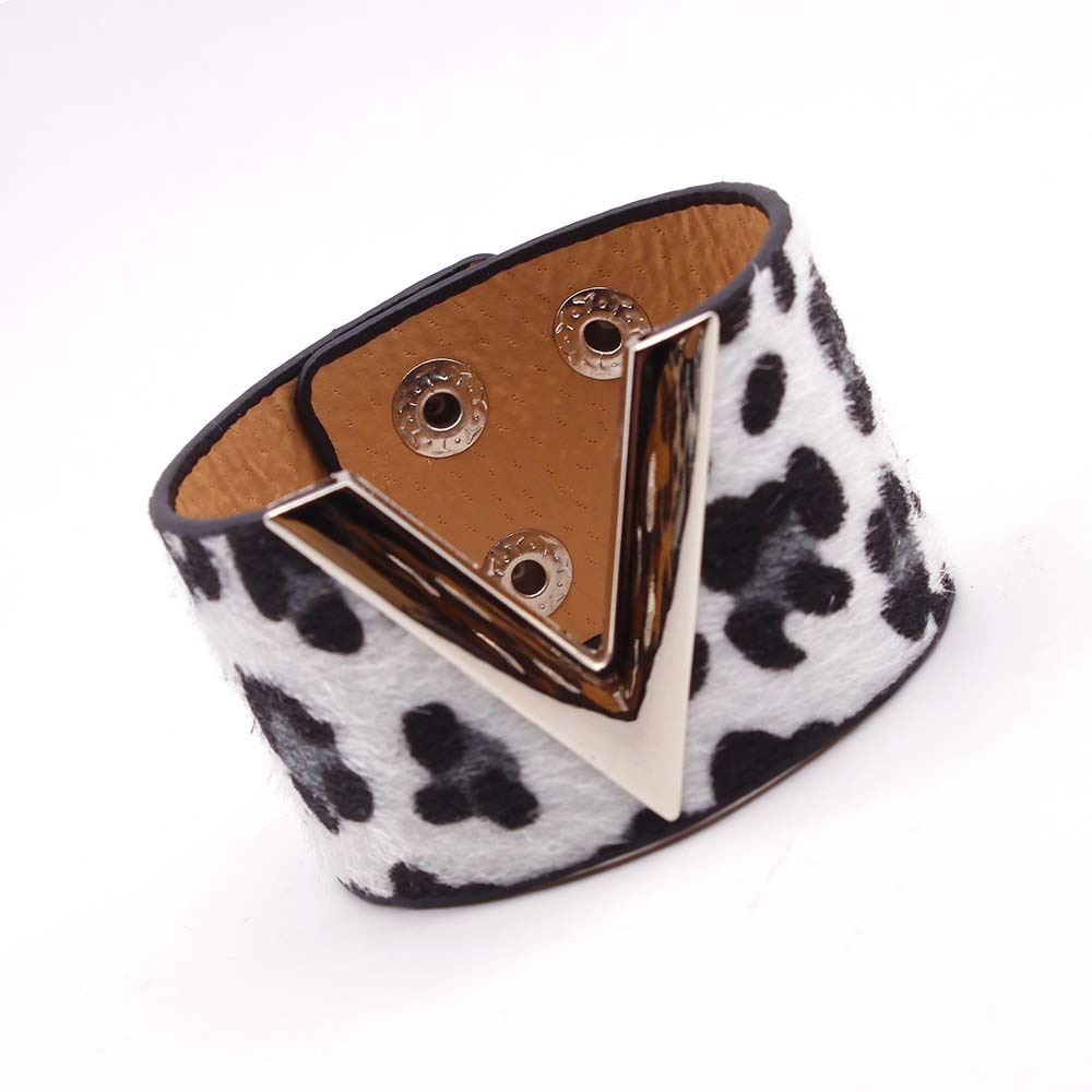 V Shaped Leather Cuff Bracelet
