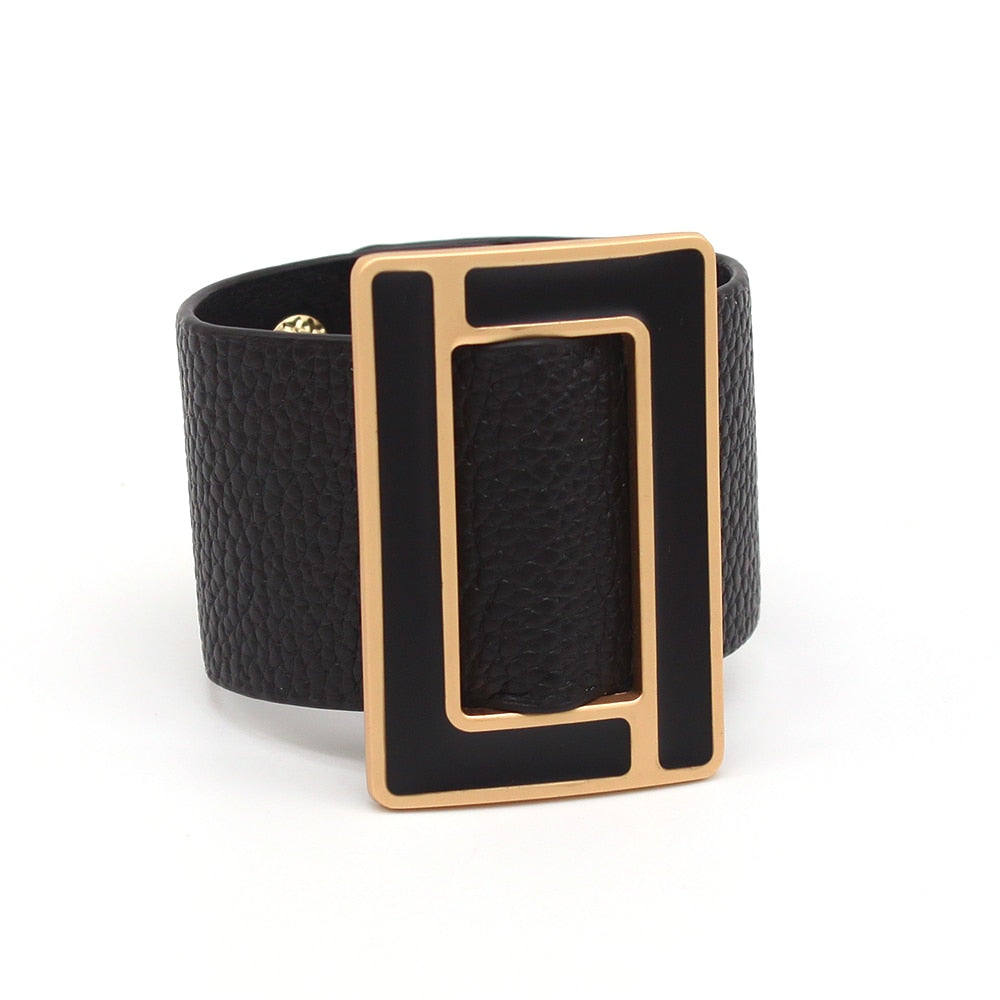 Geometric Wrap Leather Bracelet